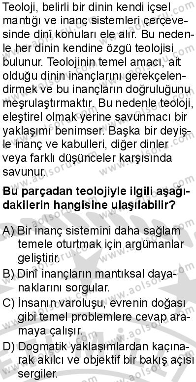 Felsefe 2 Dersi 2025-2026 yılı 2. Dönem sınavı 7. Soru