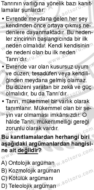 Felsefe 2 Dersi 2025-2026 yılı 2. Dönem sınavı 8. Soru