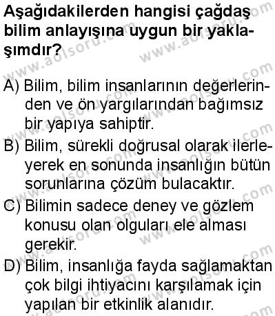 Felsefe 2 Dersi 2025-2026 yılı 2. Dönem sınavı 9. Soru