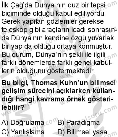Felsefe 2 Dersi 2025-2026 yılı 2. Dönem sınavı 10. Soru