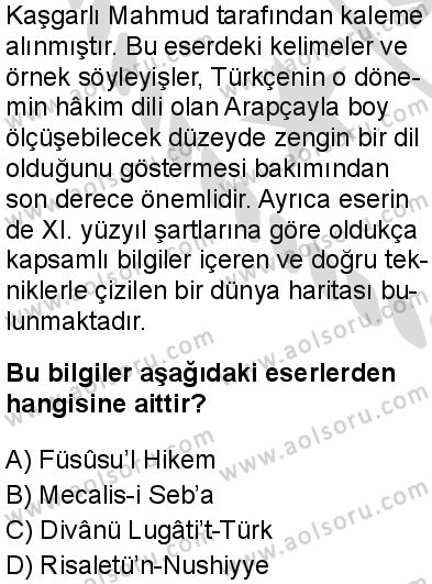 Tarih 3 Dersi 2025-2026 yılı 2. Dönem sınavı 5. Soru