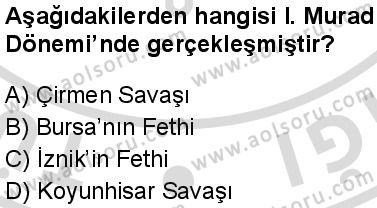 Tarih 3 Dersi 2025-2026 yılı 2. Dönem sınavı 8. Soru