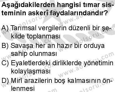 Tarih 3 Dersi 2025-2026 yılı 2. Dönem sınavı 9. Soru