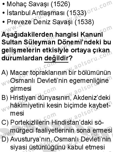 Tarih 4 Dersi 2025-2026 yılı 2. Dönem sınavı 5. Soru