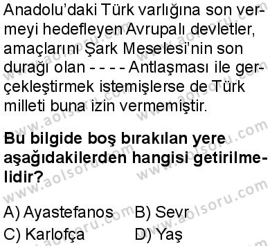 Tarih 6 Dersi 2025-2026 yılı 2. Dönem sınavı 1. Soru
