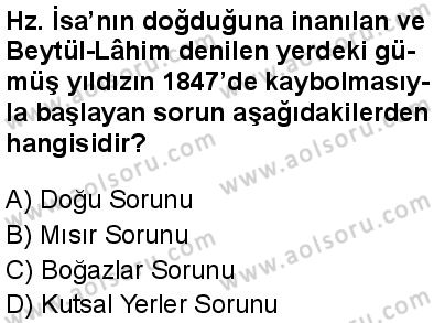 Tarih 6 Dersi 2025-2026 yılı 2. Dönem sınavı 4. Soru