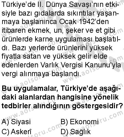 T.C. İnklap Tarihi ve Atatürkçülük 2 Dersi 2025-2026 yılı 2. Dönem sınavı 3. Soru