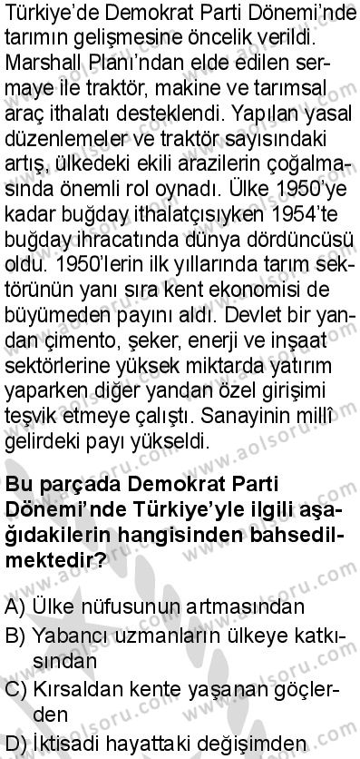 T.C. İnklap Tarihi ve Atatürkçülük 2 Dersi 2025-2026 yılı 2. Dönem sınavı 6. Soru