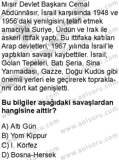 T.C. İnklap Tarihi ve Atatürkçülük 2 Dersi 2025-2026 yılı 2. Dönem sınavı 7. Soru