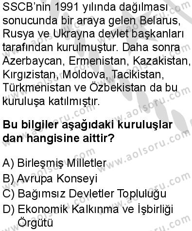T.C. İnklap Tarihi ve Atatürkçülük 2 Dersi 2025-2026 yılı 2. Dönem sınavı 10. Soru