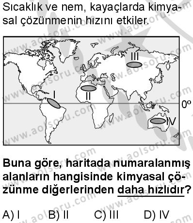 Coğrafya 3 Dersi 2025-2026 yılı 2. Dönem sınavı 5. Soru