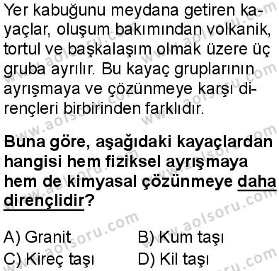 Coğrafya 3 Dersi 2025-2026 yılı 2. Dönem sınavı 6. Soru