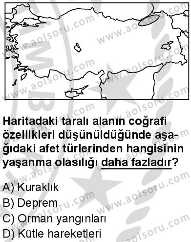 Coğrafya 4 Dersi 2025-2026 yılı 2. Dönem sınavı 8. Soru