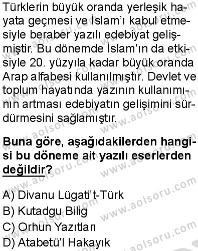Coğrafya 4 Dersi 2025-2026 yılı 2. Dönem sınavı 10. Soru