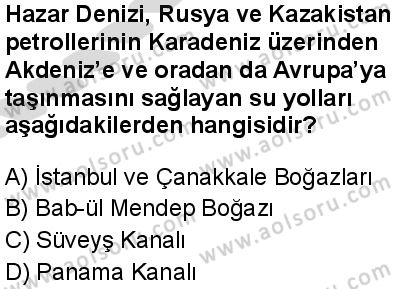Seçmeli Coğrafya 4 Dersi 2025-2026 yılı 2. Dönem sınavı 7. Soru
