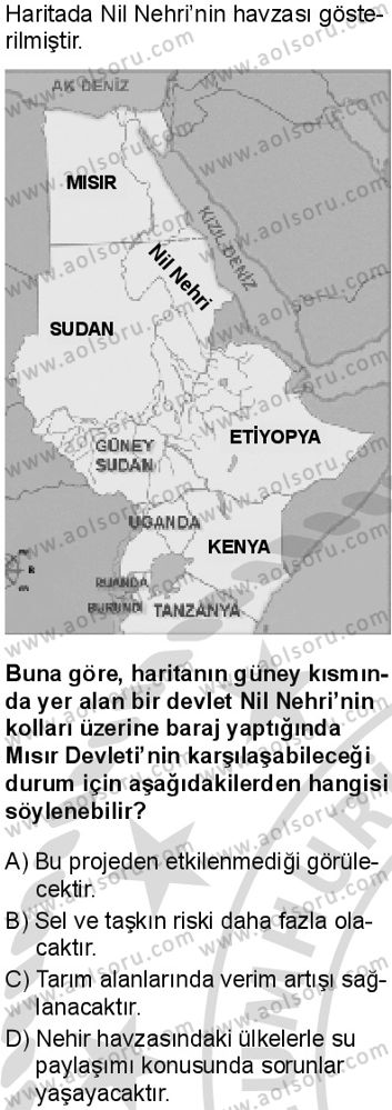 Seçmeli Coğrafya 4 Dersi 2025-2026 yılı 2. Dönem sınavı 8. Soru