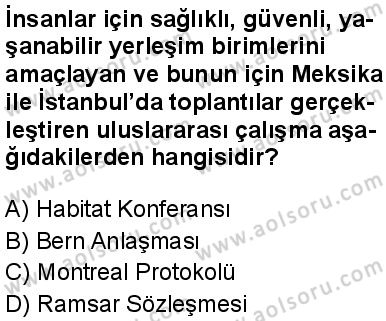 Seçmeli Coğrafya 4 Dersi 2025-2026 yılı 2. Dönem sınavı 10. Soru