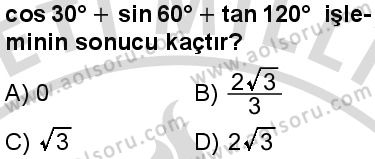 Matematik 3 Dersi 2025-2026 yılı 2. Dönem sınavı 1. Soru