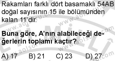Matematik 3 Dersi 2025-2026 yılı 2. Dönem sınavı 8. Soru