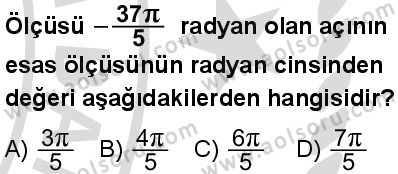 Seçmeli Matematik 1 Dersi 2025-2026 yılı 2. Dönem sınavı 1. Soru