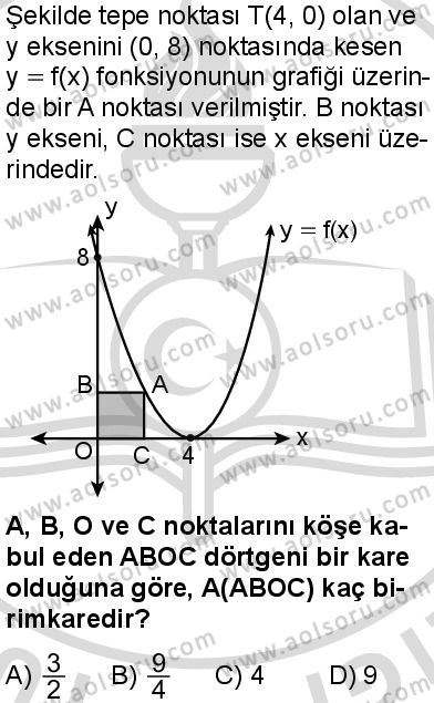 Seçmeli Matematik 1 Dersi 2025-2026 yılı 2. Dönem sınavı 7. Soru