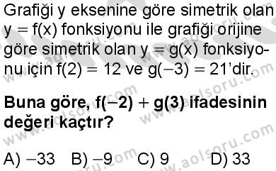 Seçmeli Matematik 1 Dersi 2025-2026 yılı 2. Dönem sınavı 8. Soru