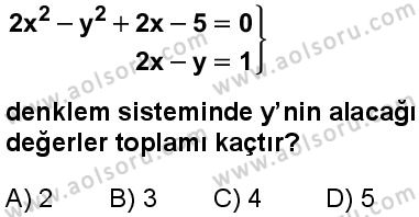 Seçmeli Matematik 1 Dersi 2025-2026 yılı 2. Dönem sınavı 9. Soru