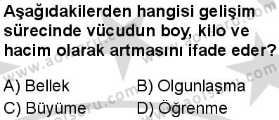Seçmeli Psikoloji 1 Dersi 2025-2026 yılı 2. Dönem sınavı 6. Soru