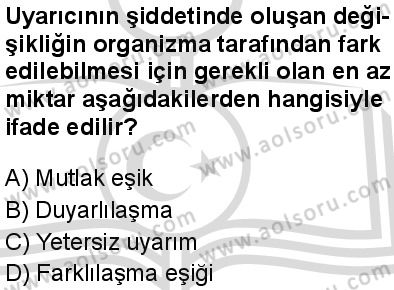 Seçmeli Psikoloji 1 Dersi 2025-2026 yılı 2. Dönem sınavı 7. Soru