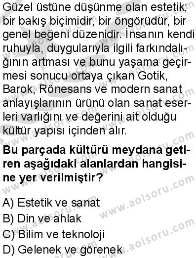 Seçmeli Sosyoloji 2 Dersi 2025-2026 yılı 2. Dönem sınavı 1. Soru