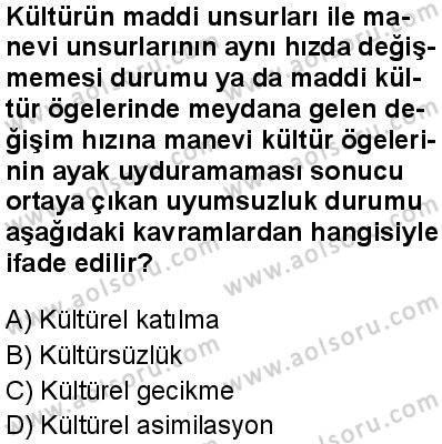 Seçmeli Sosyoloji 2 Dersi 2025-2026 yılı 2. Dönem sınavı 2. Soru