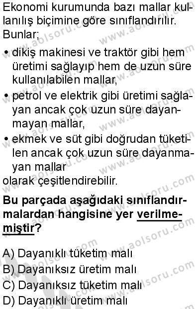Seçmeli Sosyoloji 2 Dersi 2025-2026 yılı 2. Dönem sınavı 8. Soru