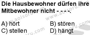 Almanca 3 Dersi 2025-2026 yılı 2. Dönem sınavı 4. Soru