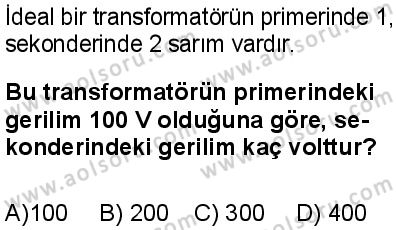 Seçmeli Fizik 2 Dersi 2025-2026 yılı 2. Dönem sınavı 10. Soru