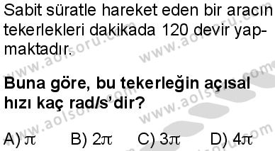 Seçmeli Fizik 3 Dersi 2025-2026 yılı 2. Dönem sınavı 1. Soru