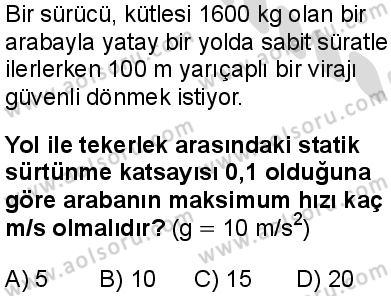 Seçmeli Fizik 3 Dersi 2025-2026 yılı 2. Dönem sınavı 3. Soru