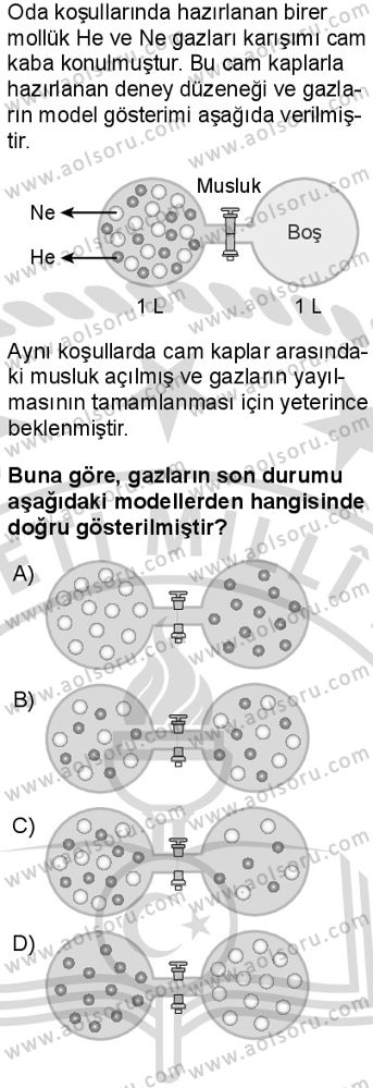 Kimya 4 Dersi 2025-2026 yılı 2. Dönem sınavı 1. Soru
