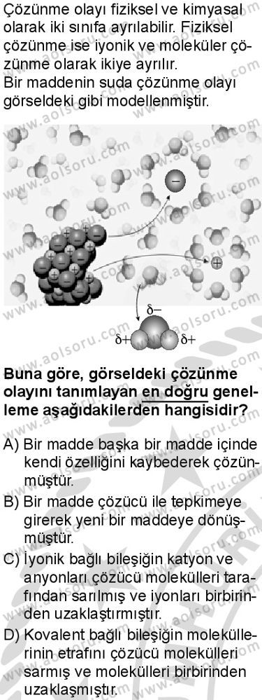 Kimya 4 Dersi 2025-2026 yılı 2. Dönem sınavı 4. Soru