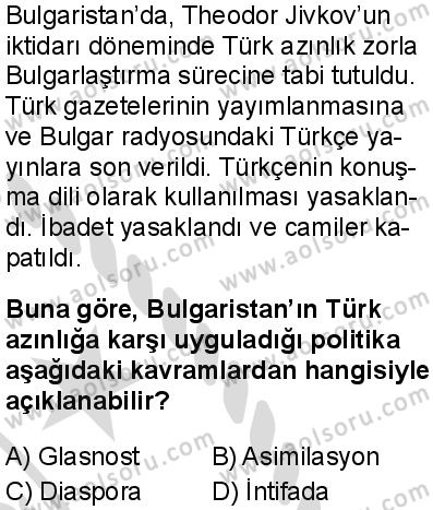 Seçmeli Çağdaş Türk ve Dünyası Tarihi 2 Dersi 2025-2026 yılı 2. Dönem sınavı 8. Soru