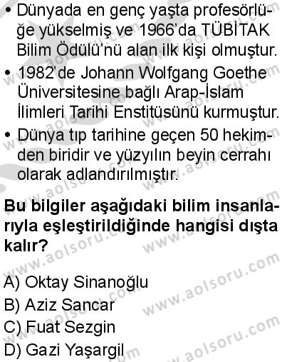 Seçmeli Çağdaş Türk ve Dünyası Tarihi 2 Dersi 2025-2026 yılı 2. Dönem sınavı 10. Soru