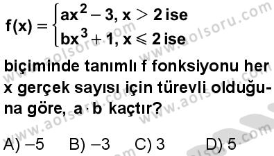 Seçmeli Matematik 4 Dersi 2025-2026 yılı 2. Dönem sınavı 2. Soru