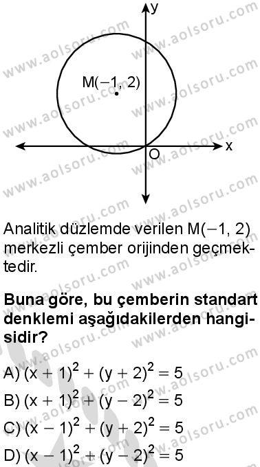 Seçmeli Matematik 4 Dersi 2025-2026 yılı 2. Dönem sınavı 10. Soru
