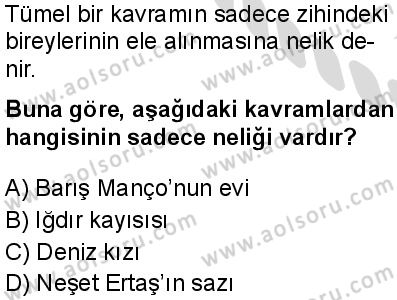 Seçmeli Mantık 1 Dersi 2025-2026 yılı 2. Dönem sınavı 6. Soru