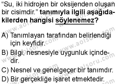 Seçmeli Mantık 1 Dersi 2025-2026 yılı 2. Dönem sınavı 7. Soru