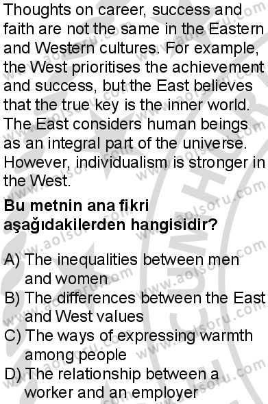 İngilizce 6 Dersi 2025-2026 yılı 2. Dönem sınavı 9. Soru
