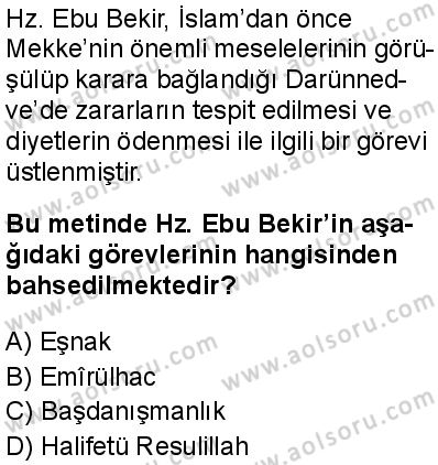 Seçmeli Peygamberimizin Hayatı 3 Dersi 2025-2026 yılı 2. Dönem sınavı 7. Soru