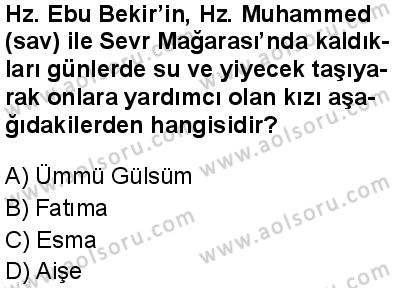 Seçmeli Peygamberimizin Hayatı 3 Dersi 2025-2026 yılı 2. Dönem sınavı 10. Soru