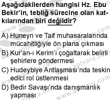 Seçmeli Peygamberimizin Hayatı 4 Dersi 2025-2026 yılı 2. Dönem sınavı 2. Soru
