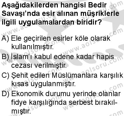 Seçmeli Peygamberimizin Hayatı 4 Dersi 2025-2026 yılı 2. Dönem sınavı 7. Soru