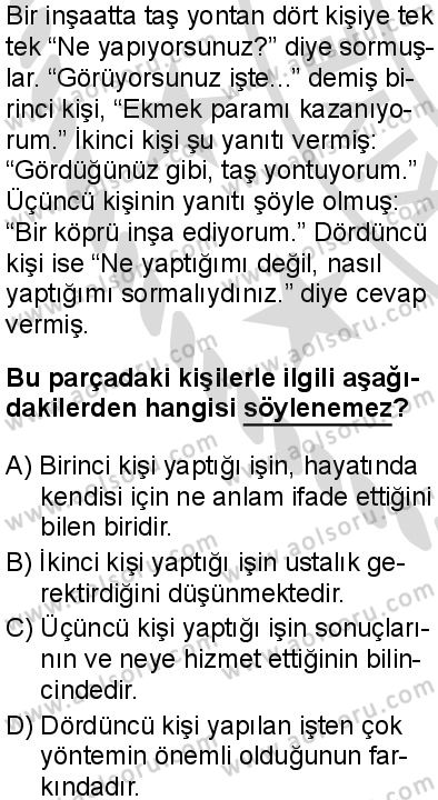 Türk Dili ve Edebiyatı 2 Dersi 2025-2026 yılı 2. Dönem sınavı 3. Soru